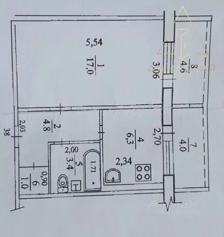 1-к кв. Башкортостан, Уфа ул. Максима Рыльского, 20/1 (32.5 м) - Фото 1