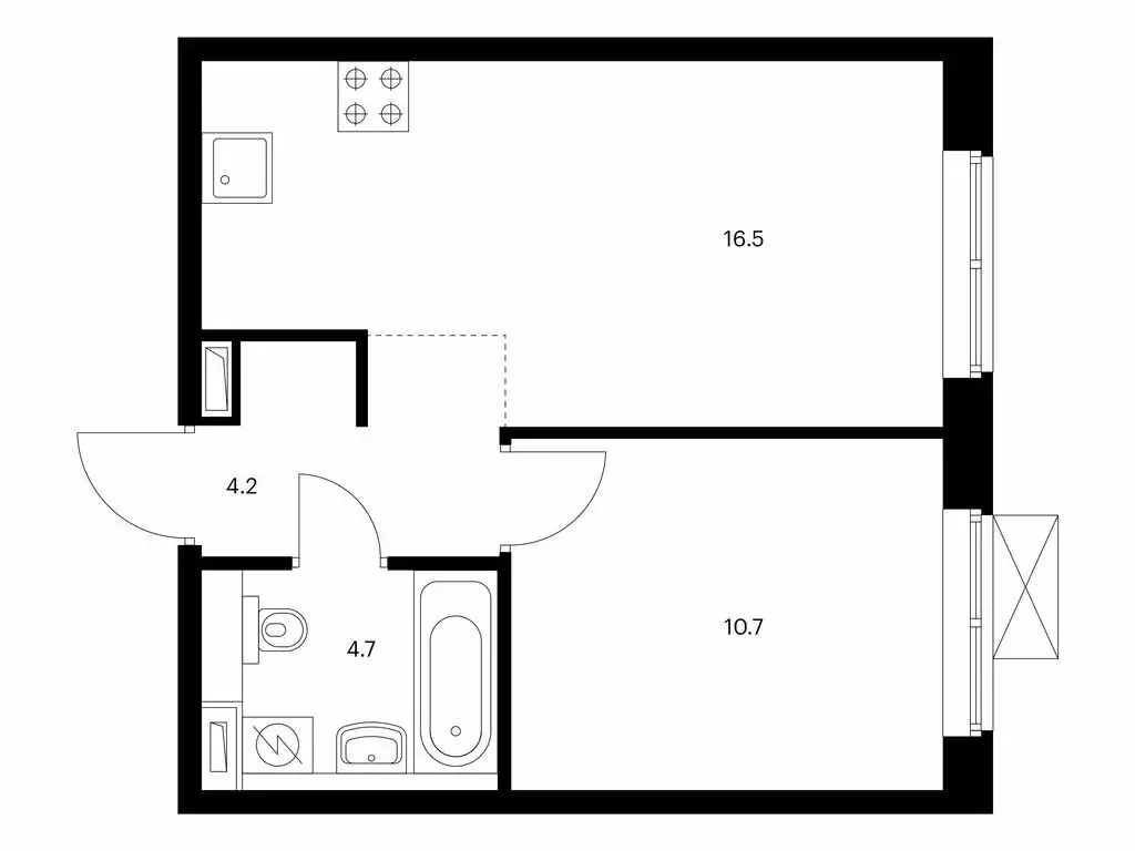 1-комнатная квартира: Южно-Сахалинск, улица имени Владимира ... - Фото 1