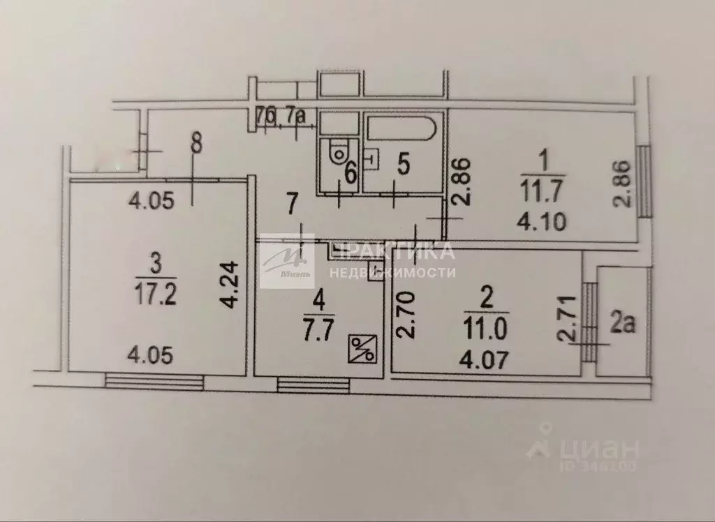 3-к кв. Москва ул. Коненкова, 19А (62.0 м) - Фото 2