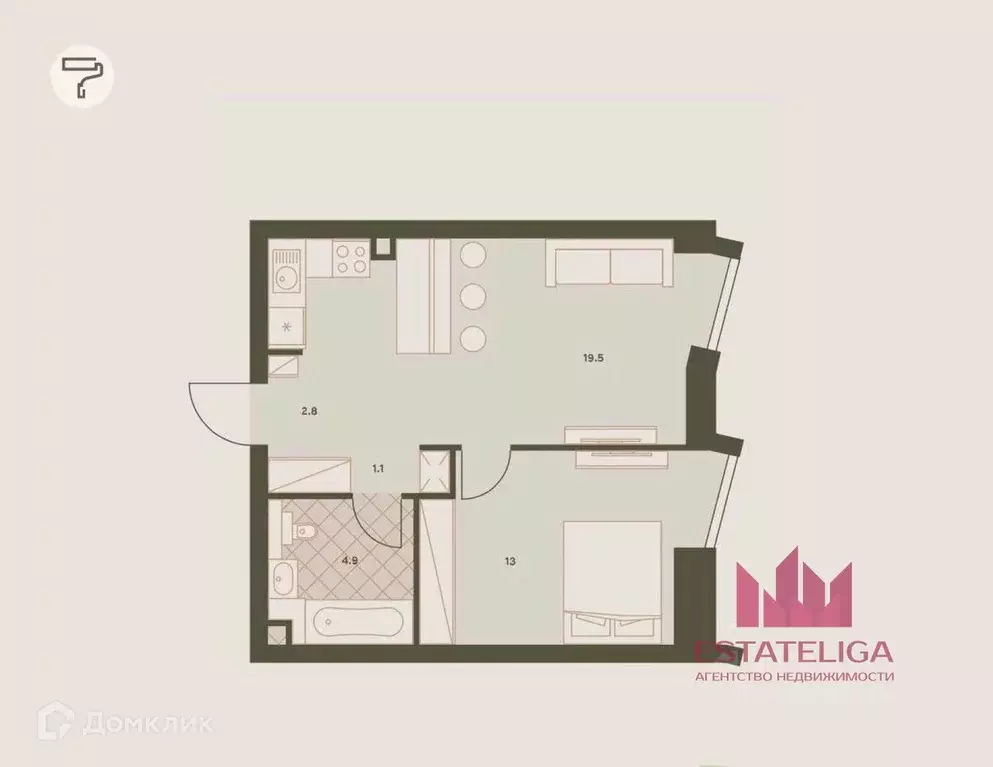 Продаётся 1-к квартира, 42.6 м - Фото 1