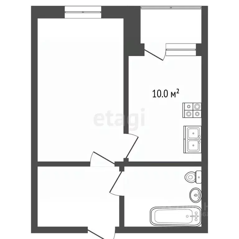 Студия Калининградская область, Светлогорск Яблоневая ул., 10 (23.0 м) - Фото 2