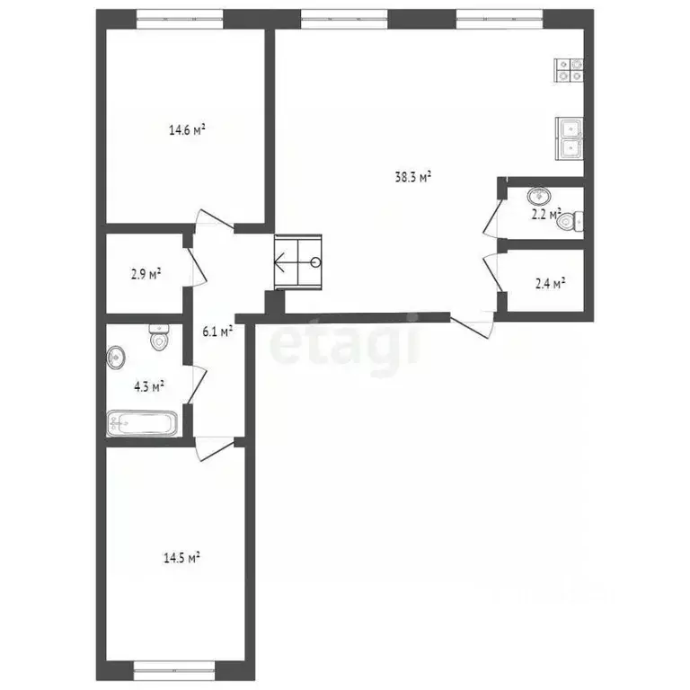 2-к кв. Тюменская область, Тюмень Новгородская ул., 22 (86.6 м) - Фото 2