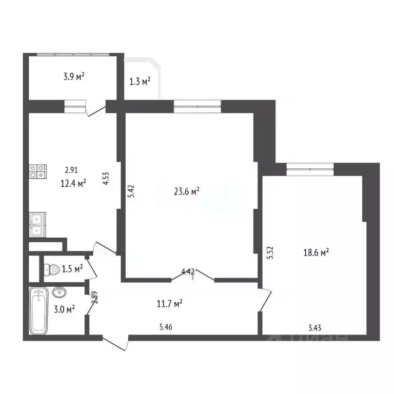 2-к кв. Московская область, Пушкино Новая Деревня мкр, Набережная ул., ... - Фото 2