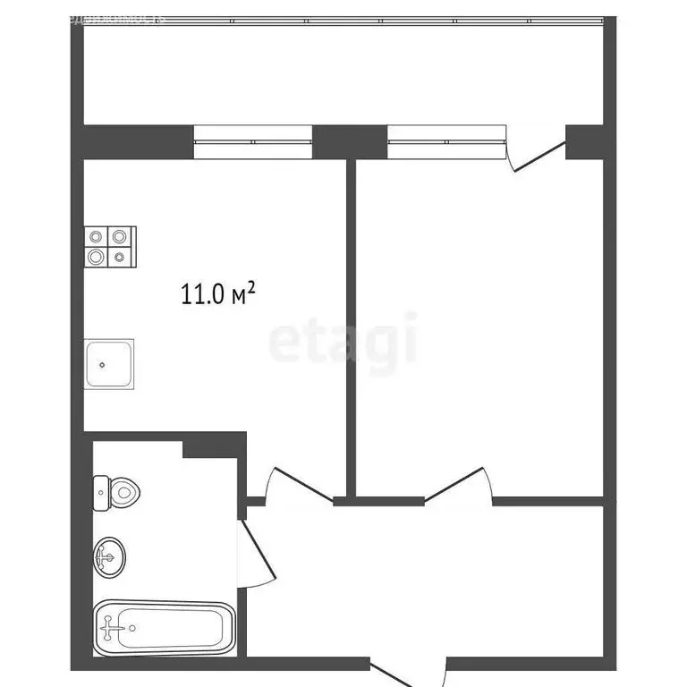 1-комнатная квартира: Тюмень, улица Парада Победы, 13 (34.7 м) - Фото 0