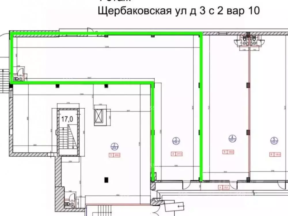 Торговая площадь в Москва Щербаковская ул., 3С2 (217 м) - Фото 2