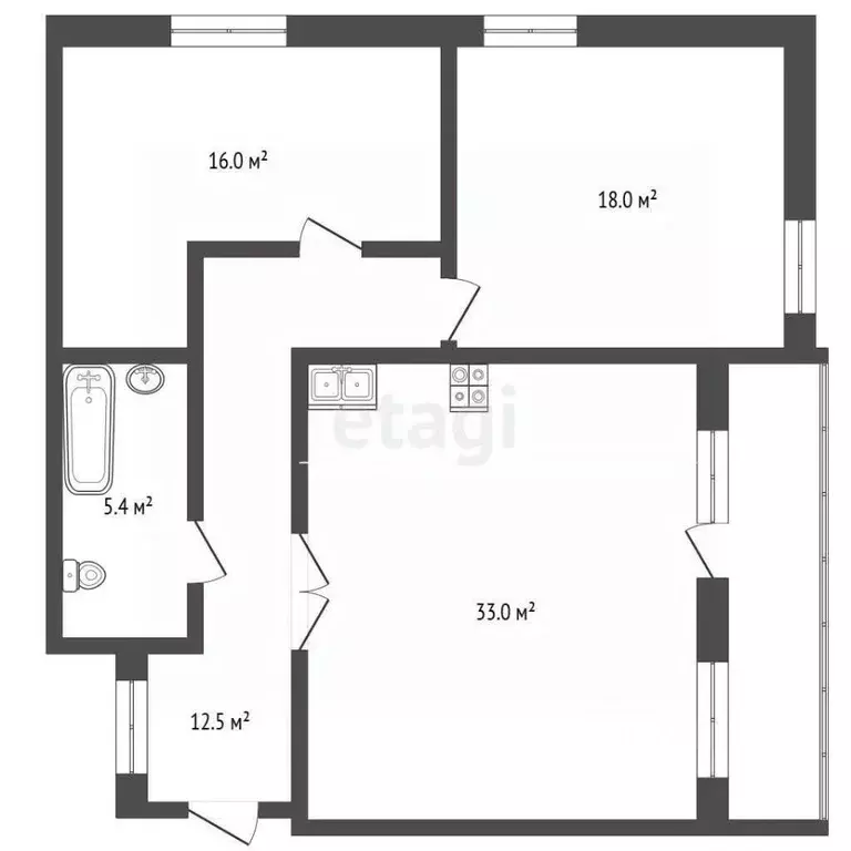 3-к кв. Томская область, Томский район, д. Кисловка, Северный мкр ул. ... - Фото 2