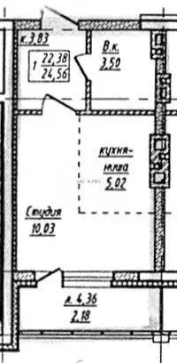 Студия Алтайский край, Барнаул ВРЗ мкр, ул. Воровского, 161 (23.0 м) - Фото 1