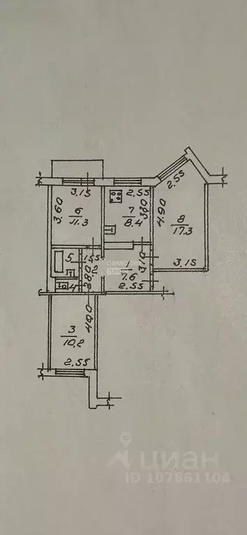 3-к кв. Липецкая область, Липецк ул. Доватора, 4А (63.6 м) - Фото 1