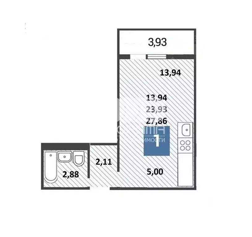 Студия Краснодарский край, Анапа ш. Супсехское, 26к9 (28.0 м) - Фото 2