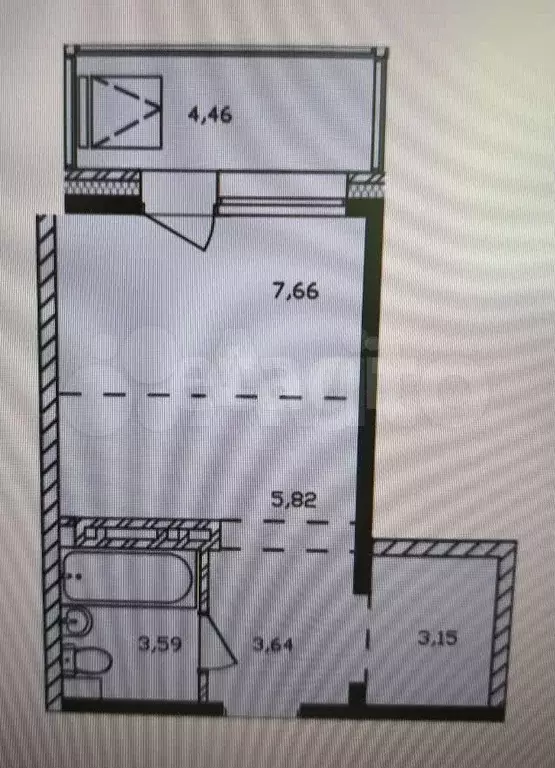 Квартира-студия, 28,3 м, 3/10 эт. - Фото 0