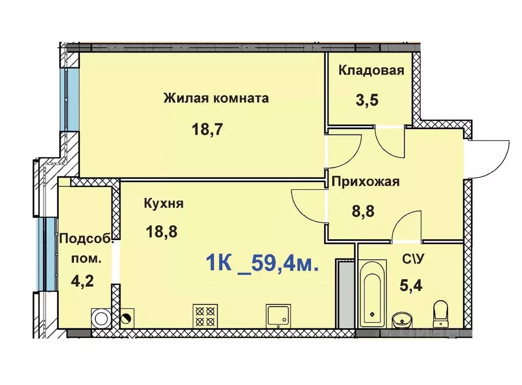 1-к кв. Ставропольский край, Ставрополь ул. Ленина, 201 (59.4 м) - Фото 1