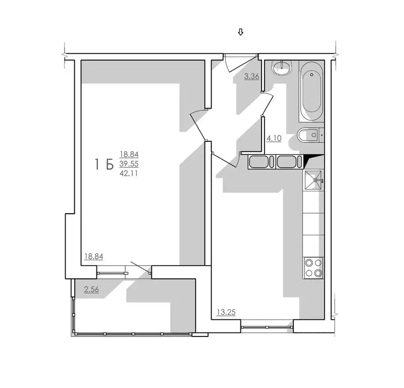 1-к кв. Санкт-Петербург Парашютная ул., 58 (39.55 м) - Фото 1
