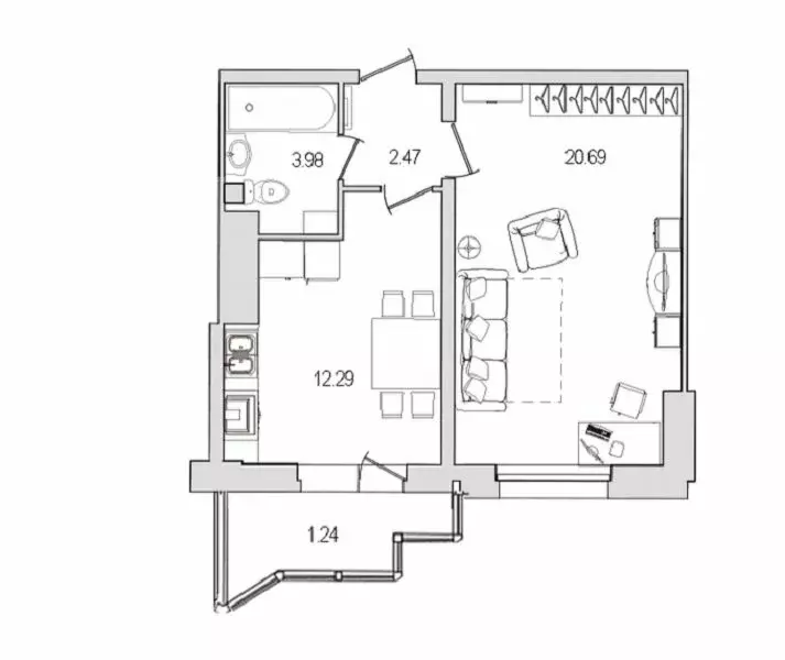 1-комнатная квартира: Санкт-Петербург, улица Руднева, 18 (43 м) - Фото 0