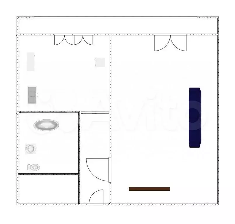 1-к. квартира, 35 м, 5/5 эт. - Фото 0