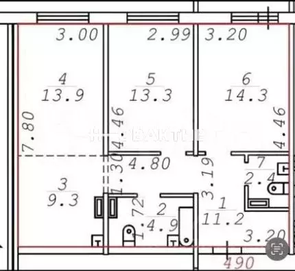 3-к кв. Новосибирская область, Новосибирск ул. Забалуева, 96 (70.0 м) - Фото 0