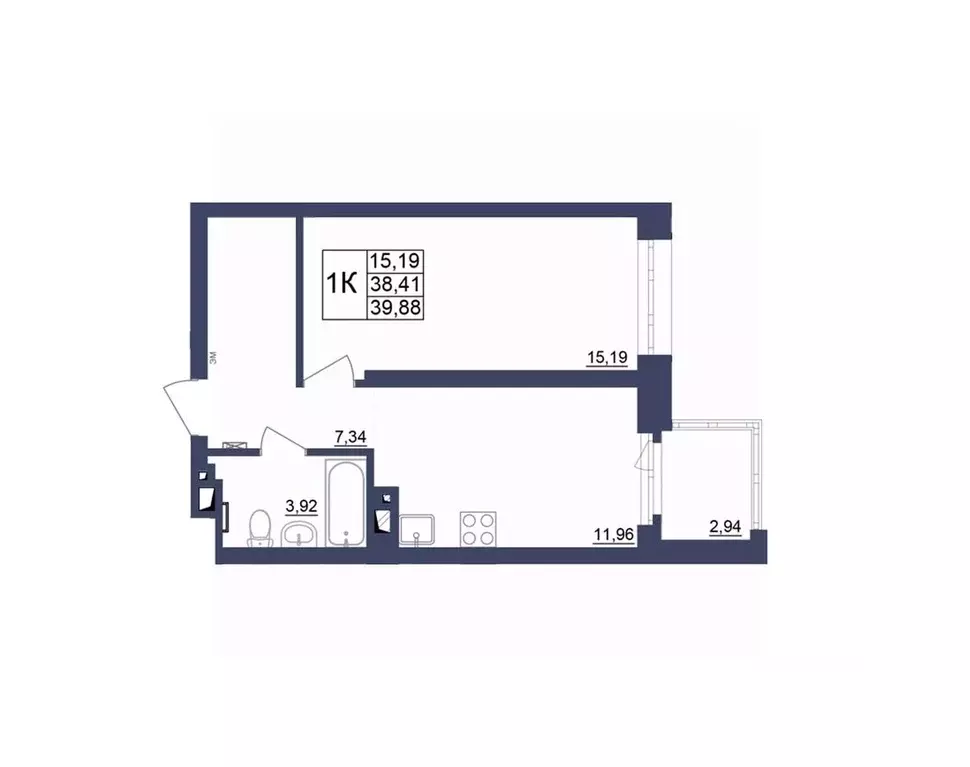 1-к кв. Башкортостан, Уфа Космос жилой комплекс, лит1 (39.75 м) - Фото 1