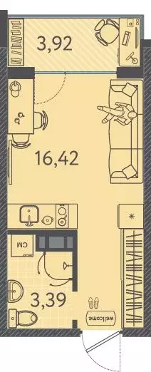 Студия Краснодарский край, Краснодар ул. Имени Генерала Брусилова, 28 ... - Фото 1