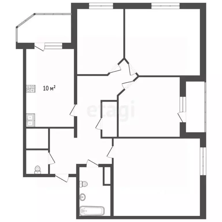 4-к кв. Санкт-Петербург ул. Доблести, 14 (97.6 м) - Фото 2