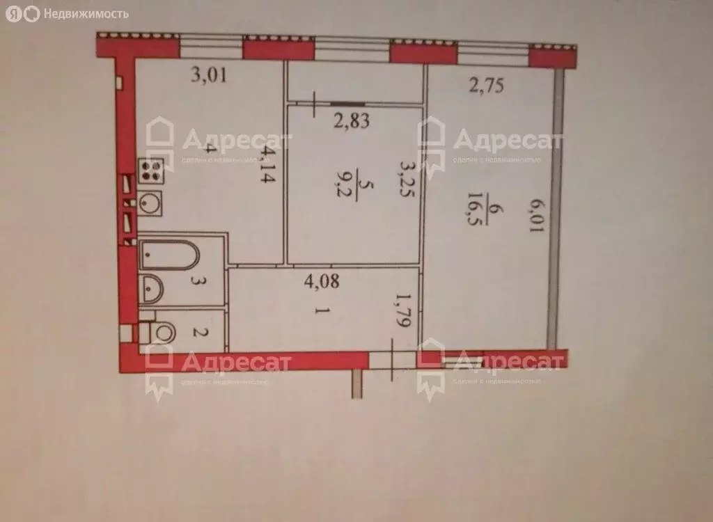 2-комнатная квартира: Волгоград, улица Ломоносова, 83 (48.1 м) - Фото 0