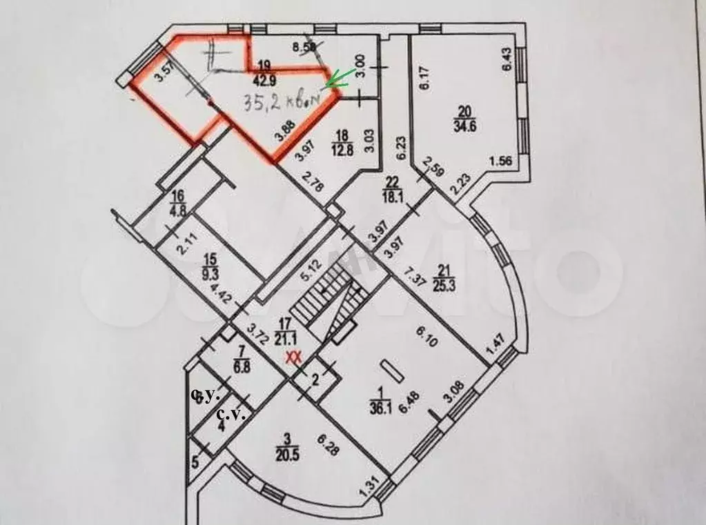 Аренда офиса 35 м2 м. Зюзино в жилом - Фото 0