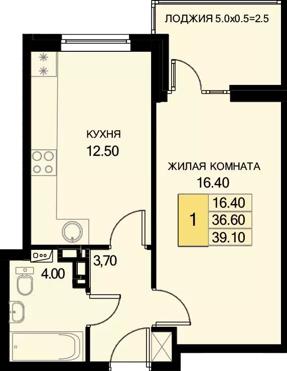1-комнатная квартира: Краснодарский край, Динской район, ... - Фото 1