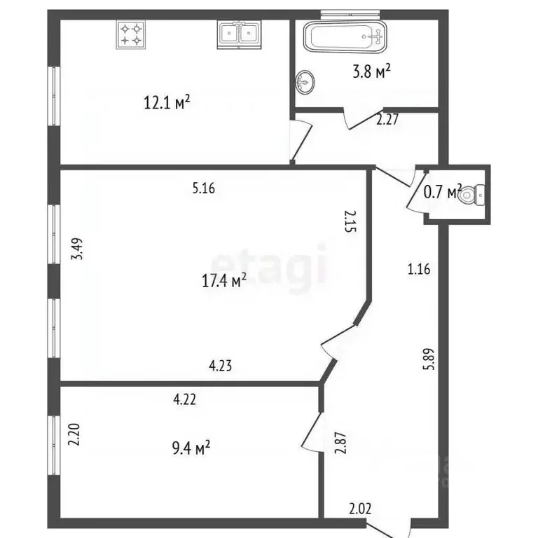 2-к кв. Санкт-Петербург 17-я Васильевского острова линия, 28 (52.5 м) - Фото 2