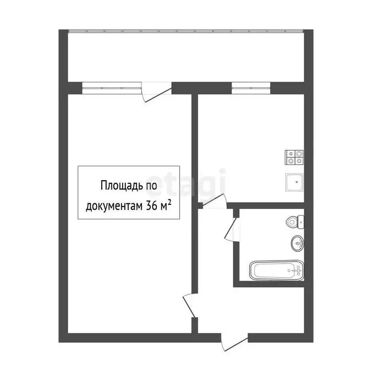 1-комнатная квартира: Томск, Иркутский тракт, 91 (36 м) - Фото 1