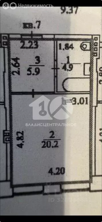 Квартира-студия: Новосибирск, улица Дуси Ковальчук, 378Б (31 м) - Фото 1