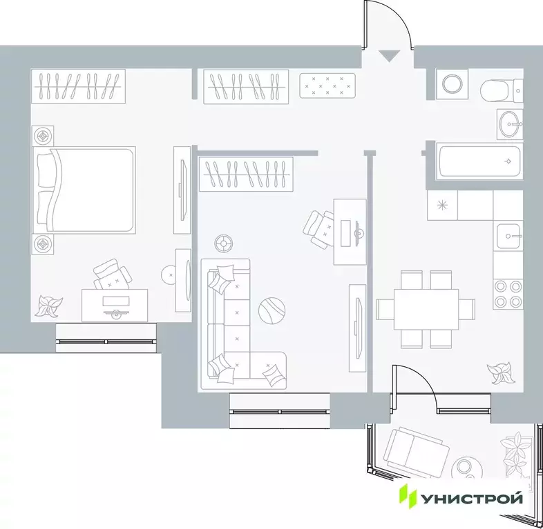 2-к кв. Пермский край, Пермь Рионская ул., 4А (55.69 м) - Фото 1