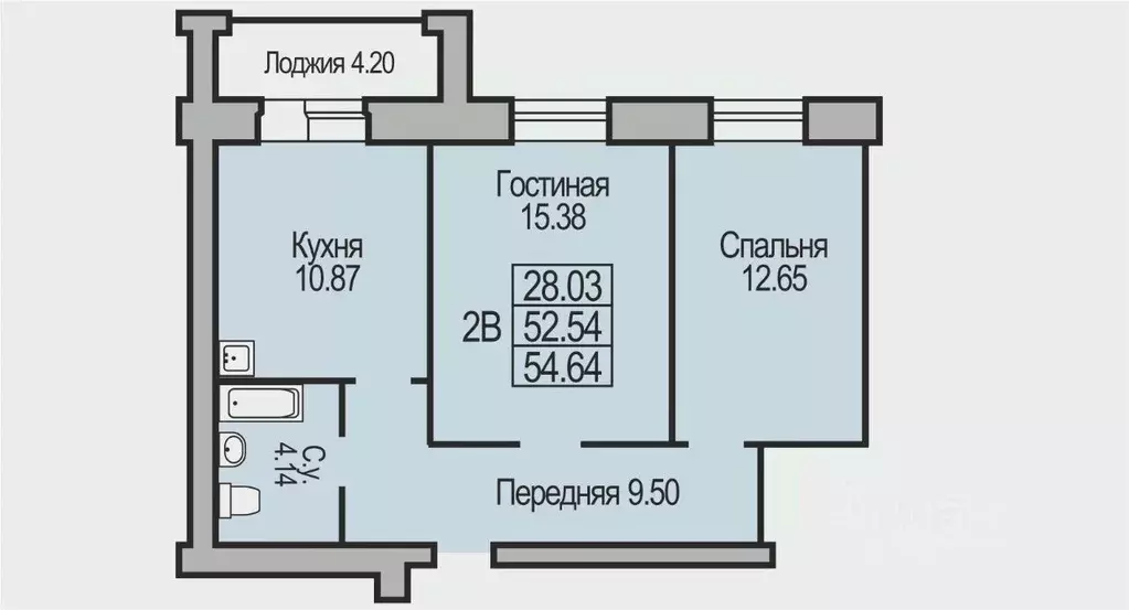 2-к кв. Новосибирская область, Бердск Южный мкр,  (54.64 м) - Фото 0