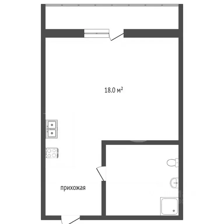 1-к кв. Ростовская область, Ростов-на-Дону пер. Андреева, 15 (24.0 м) - Фото 2