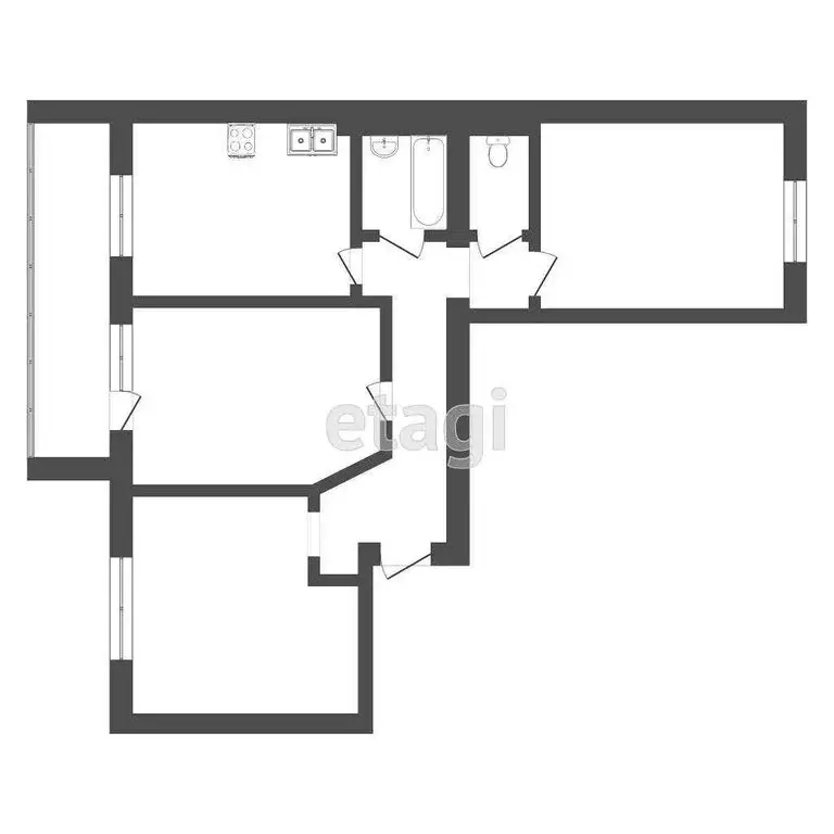 3-комнатная квартира: микрорайон Мелиораторов, улица Мелиораторов, 1 ... - Фото 1