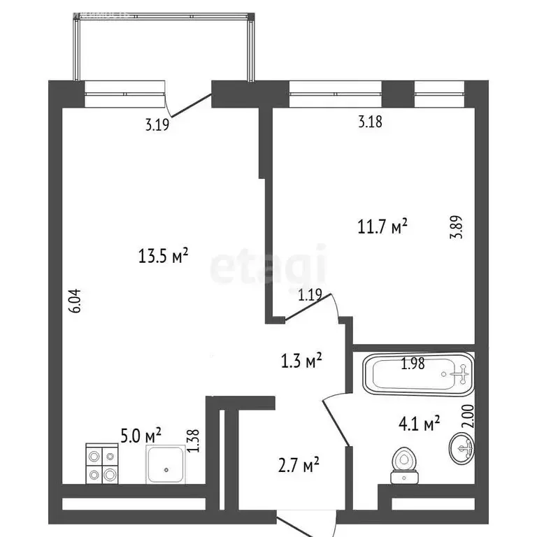 1-комнатная квартира: Тюмень, улица Газовиков, 38к2 (38.3 м) - Фото 1