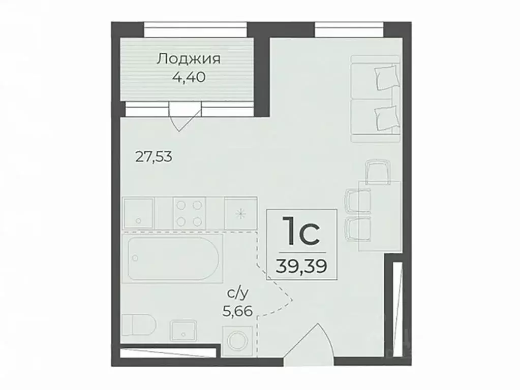 Студия Крым, Ялта городской округ, Массандра пгт  (39.39 м) - Фото 0