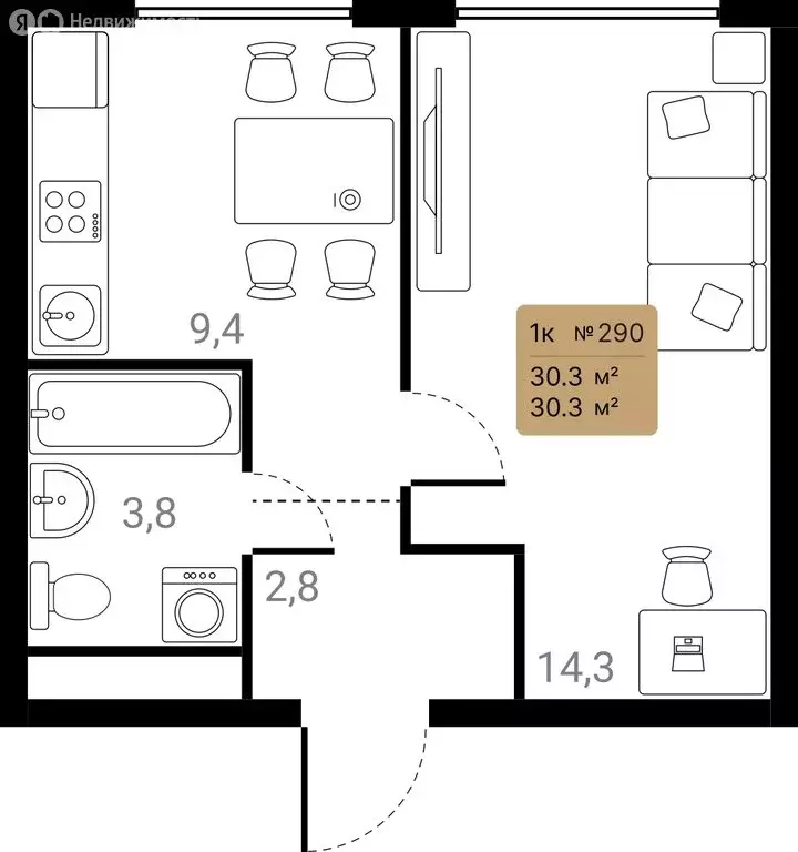 1-комнатная квартира: Химки, ЖК Лесная Коллекция (30.3 м) - Фото 2