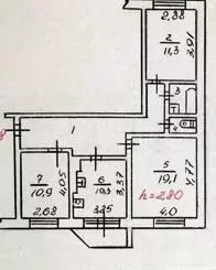 3-к. квартира, 71,8 м, 5/9 эт. - Фото 0