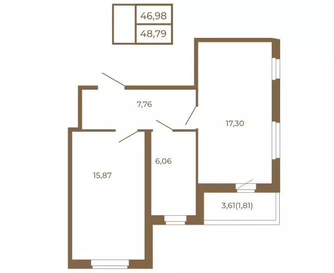 1-комнатная квартира: Сертолово, ЖК Новая История (48.79 м) - Фото 2