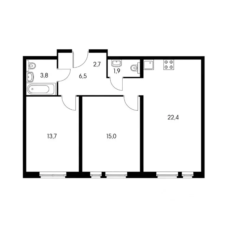 2-к кв. Московская область, Химки Совхозная ул., 15 (66.8 м) - Фото 2