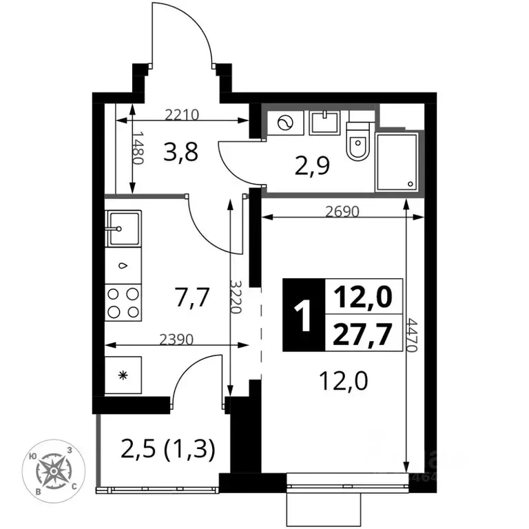 1-к кв. Московская область, Ленинский городской округ, пос. Битца ... - Фото 1