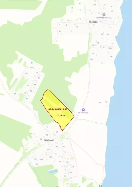 Участок в Тверская область, Кимрский муниципальный округ, д. Тихоново  ... - Фото 1