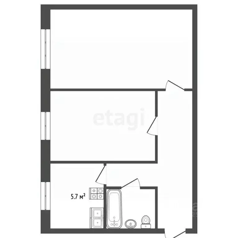 2-к кв. Вологодская область, Вологда Линейный пер., 4А (39.9 м) - Фото 2