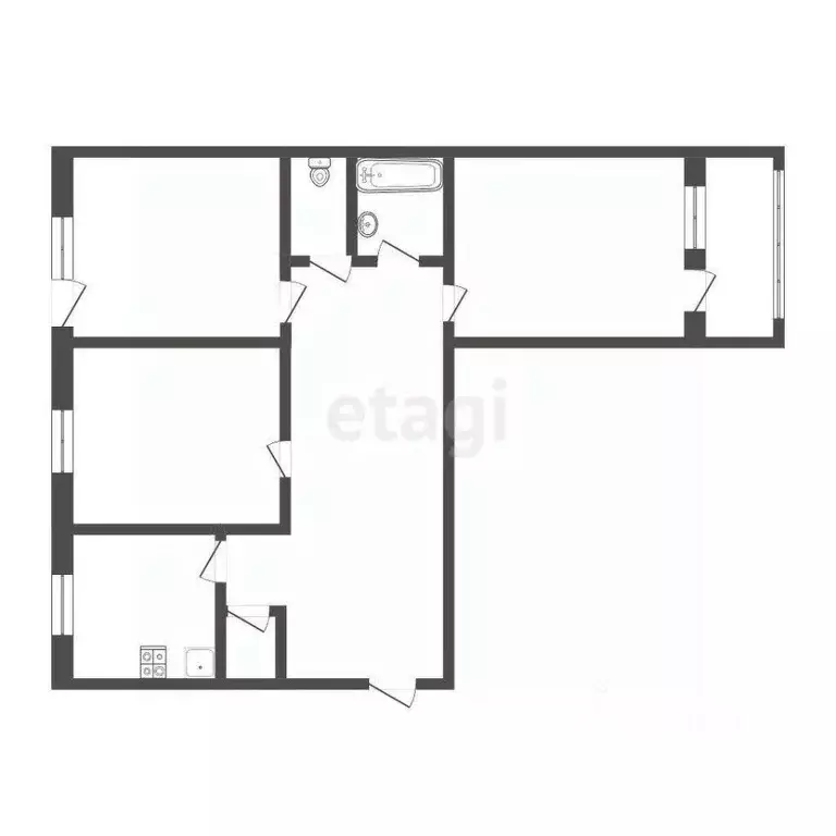 3-к кв. Костромская область, Кострома ул. Ивана Сусанина, 37 (64.7 м) - Фото 2