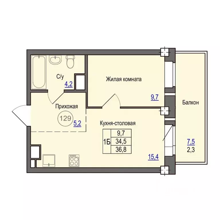 1-к кв. Псковская область, Псковский район, Завеличенская волость, д. ... - Фото 1