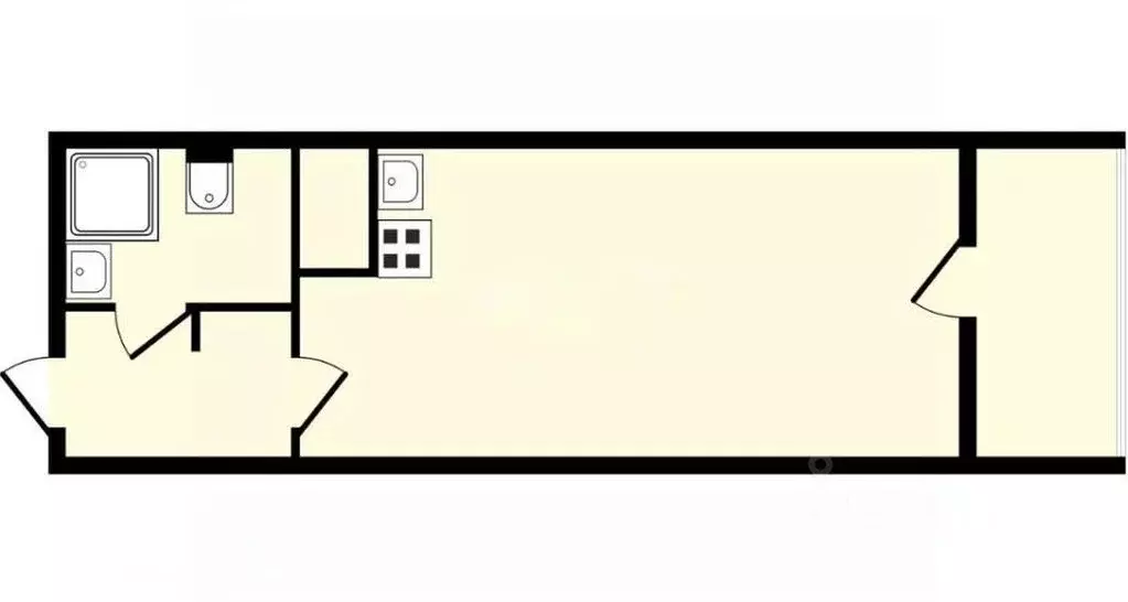 Студия Санкт-Петербург ул. Верхне-Каменская, 11к1 (25.0 м) - Фото 2