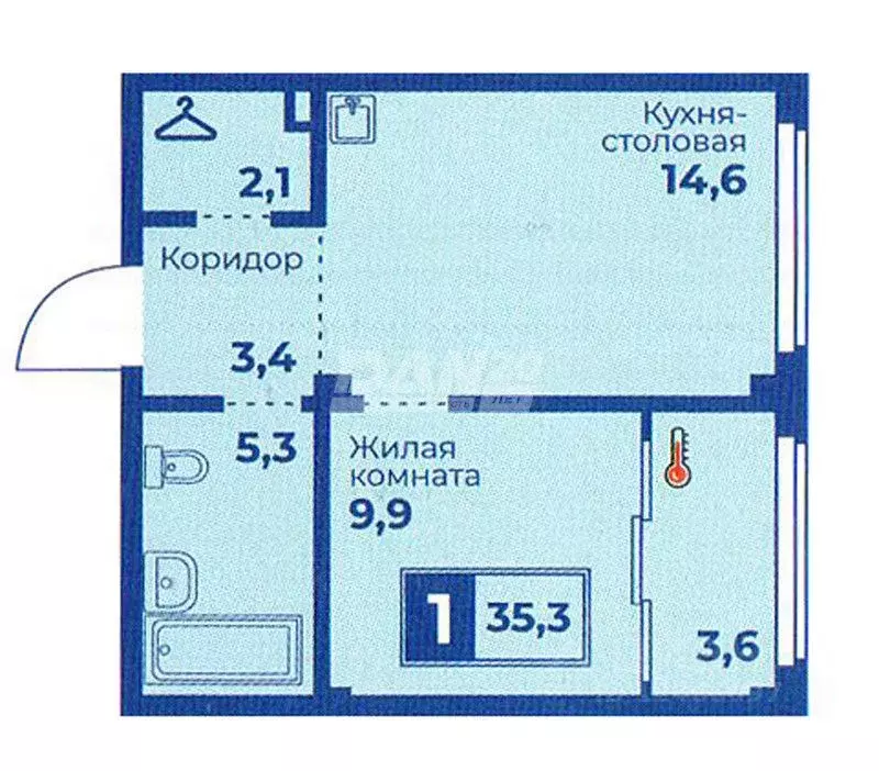 1-к кв. Челябинская область, Челябинск ул. Братьев Кашириных, 80 (36.0 ... - Фото 1