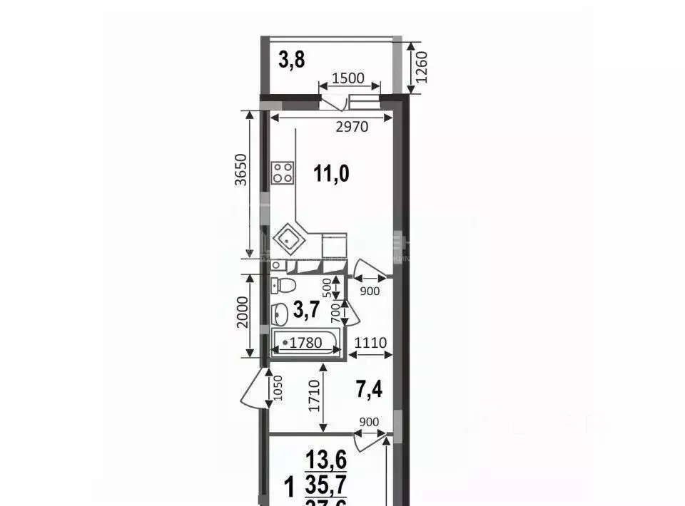 1-к кв. Владимирская область, Владимир бул. Сталинградский, 7 (37.6 м) - Фото 2