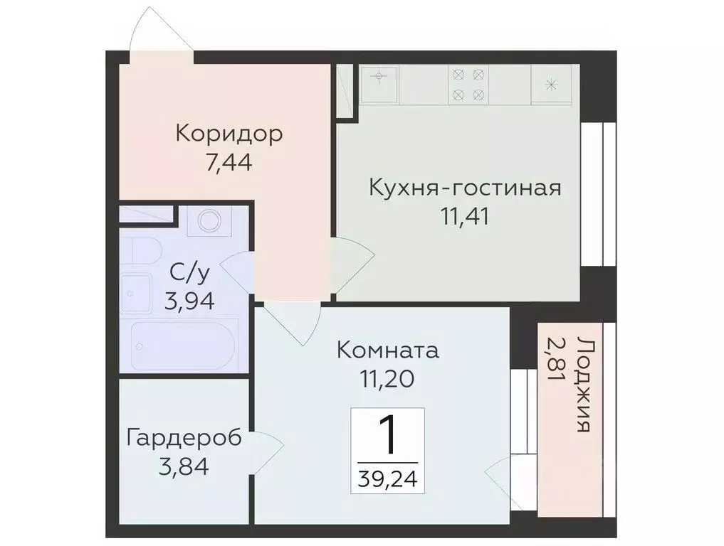 1-к кв. Воронежская область, Воронеж ул. Матросова (39.24 м) - Фото 0