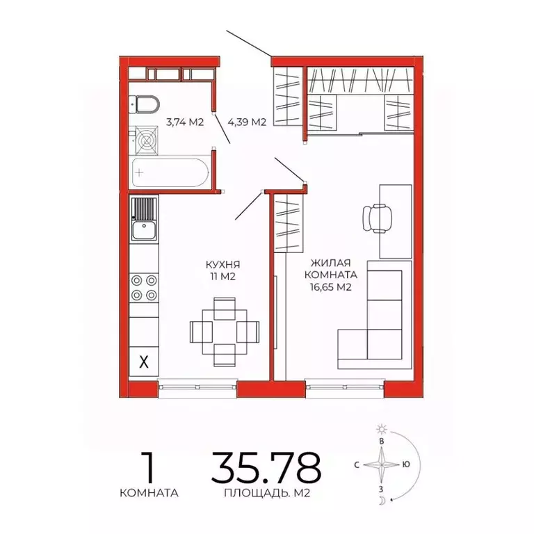 1-к кв. Пензенская область, Пенза Лугометрия жилой комплекс (35.78 м) - Фото 0