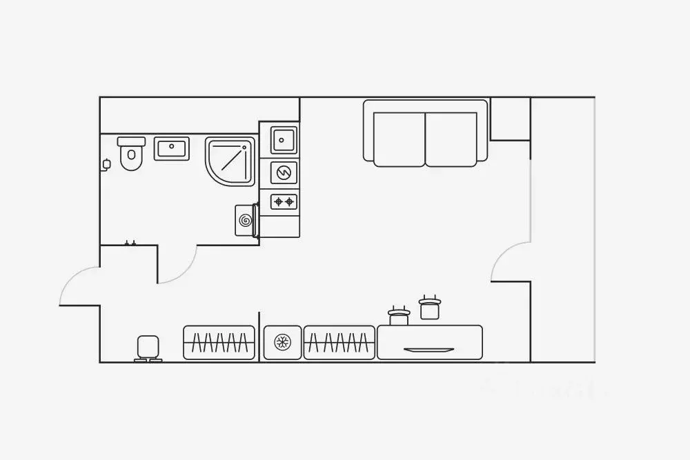 Студия Липецкая область, Липецк ул. М.И. Неделина, 4Д (27.0 м) - Фото 2