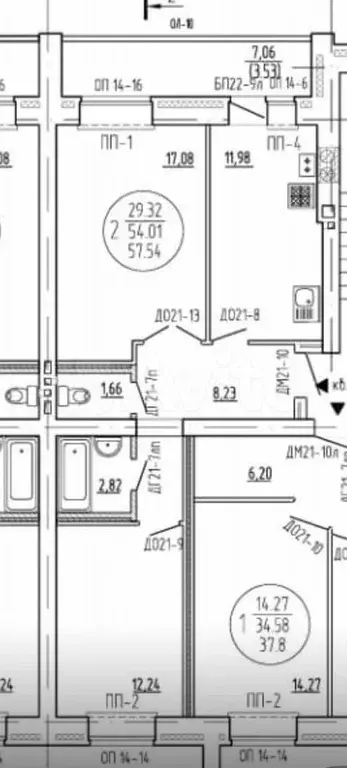 2-к. квартира, 58 м, 3/9 эт. - Фото 0